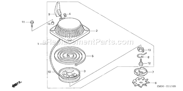 Page L Diagram and Parts List for GX31 Type TAP/A - VIN# GCAG-2100001-9999999 Honda Engine