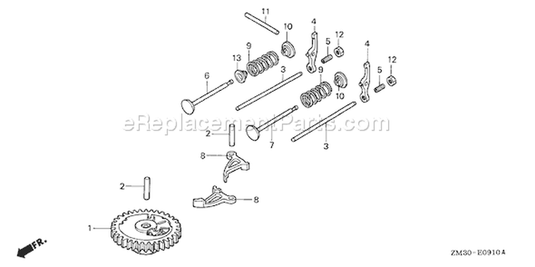 Page B Diagram and Parts List for GX31 Type TAP/A - VIN# GCAG-2100001-9999999 Honda Engine