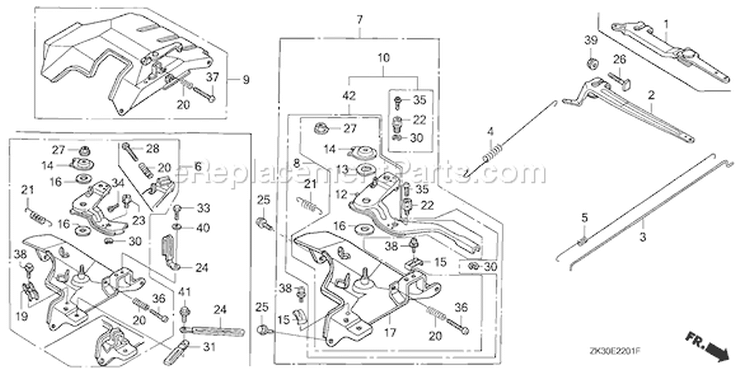Page D Diagram and Parts List for GX340K1 Type QAH2/A - VIN# GC05-3600001-9999999 Honda Engine