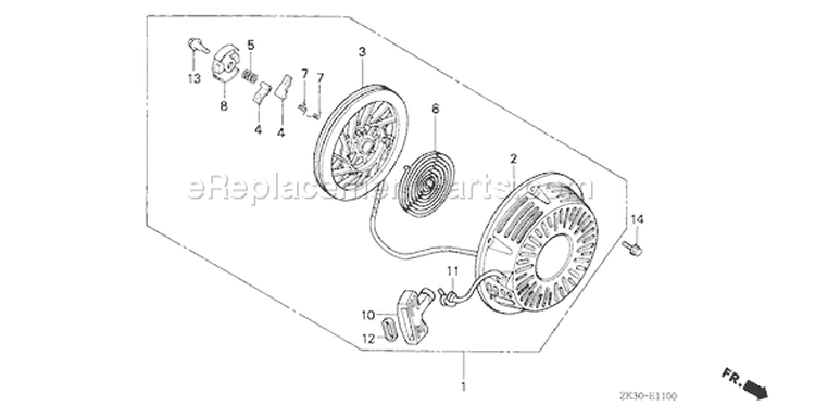Page P Diagram and Parts List for GX340K1 Type VWS2 - VIN# GC05-2000001-3599999 Honda Engine