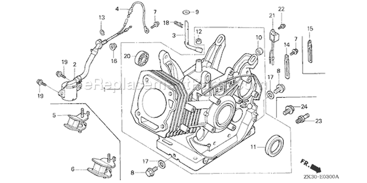 Page G Diagram and Parts List for GX340K1 Type VWS2 - VIN# GC05-2000001-3599999 Honda Engine