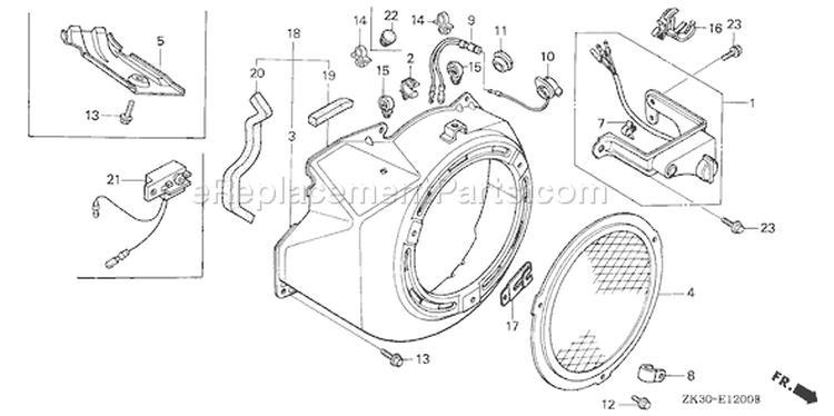 Page I Diagram and Parts List for GX340K1 Type SXP - VIN# GC05-2000001-3599999 Honda Engine