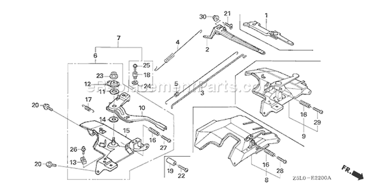 Page D Diagram and Parts List for GX340R1 Type EDE2 - VIN# GCAMK-1000001 Honda Engine