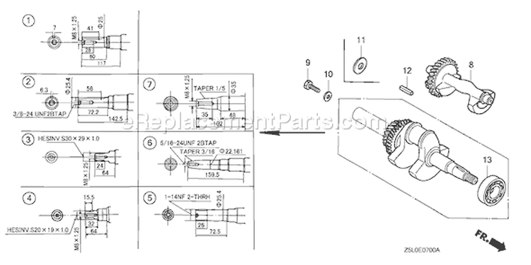 Page F Diagram and Parts List for GX340R1 Type EDE2 - VIN# GCAMK-1000001 Honda Engine