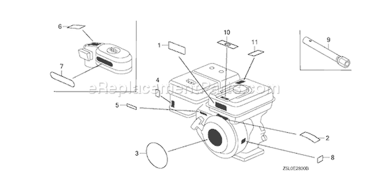 Page M Diagram and Parts List for GX340R1 Type EDN2 - VIN# GCAMK-1000001 Honda Engine