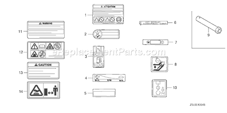 Page Q Diagram and Parts List for GX340R1 Type EDN2 - VIN# GCAMK-1000001 Honda Engine