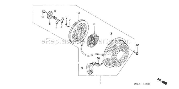 Page T Diagram and Parts List for GX340R1 Type EDN2 - VIN# GCAMK-1000001 Honda Engine