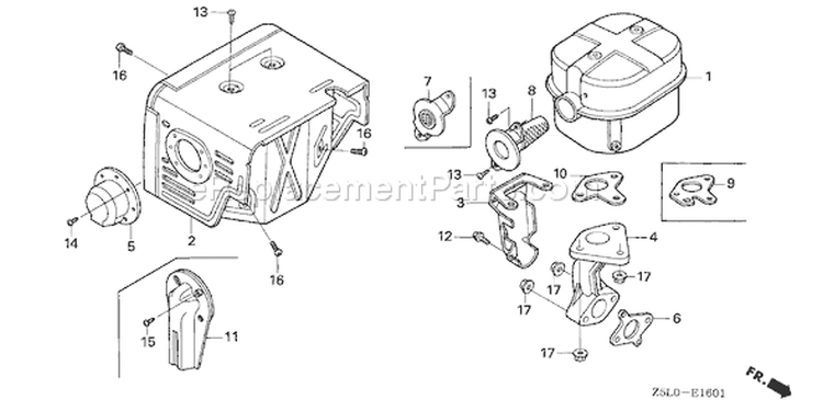 Page N Diagram and Parts List for GX340R1 Type ENT - VIN# GCAMK-1000001 Honda Engine