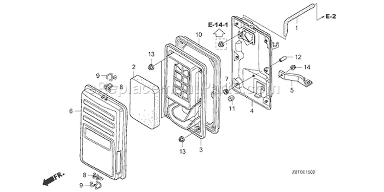 Page A Diagram and Parts List for GX340RT1 Type VC2 - VIN# GCAVT-1000001 Honda Engine