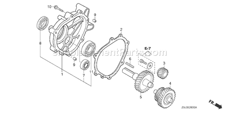Page T Diagram and Parts List for GX340U1 Type LXE2 - VIN# GCAMK-1000001 Honda Engine