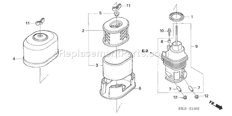 Page A Diagram and Parts List for GX340U1 Type PXE2 - VIN# GCAMK-1000001 Honda Engine