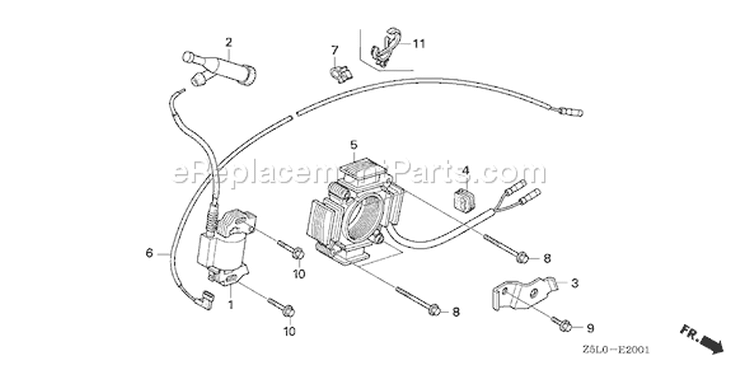 Page M Diagram and Parts List for GX340U1 Type QNR2 - VIN# GCAMK-1000001 Honda Engine