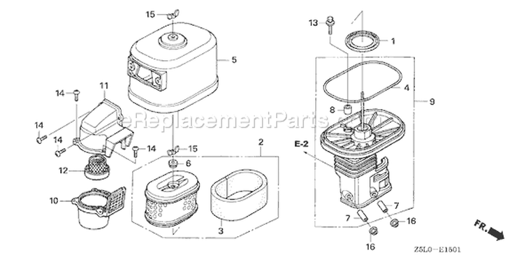 Page A Diagram and Parts List for GX340U1 Type QXC4 - VIN# GCAMK-1000001 Honda Engine