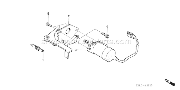 Page A Diagram and Parts List for GX340R1 Type VWS - VIN# GCAMK-1000001 Honda Engine