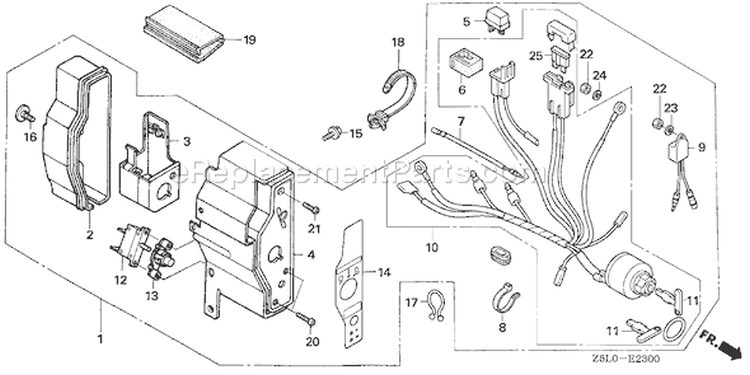 Page E Diagram and Parts List for GX340U1 Type LXE2 - VIN# GCAMK-1000001 Honda Engine
