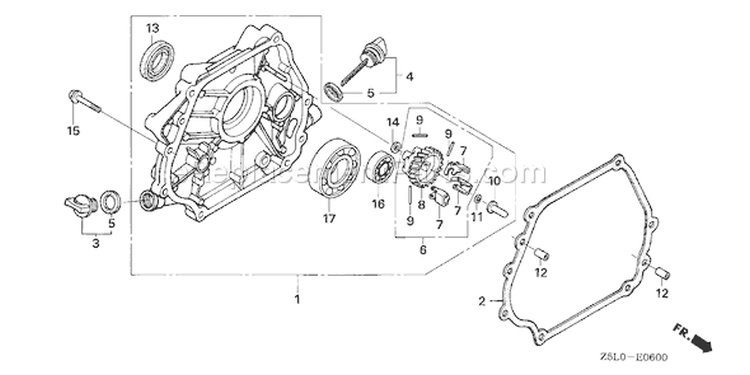Page E Diagram and Parts List for GX340R1 Type VDE2 - VIN# GCAMK-1000001 Honda Engine