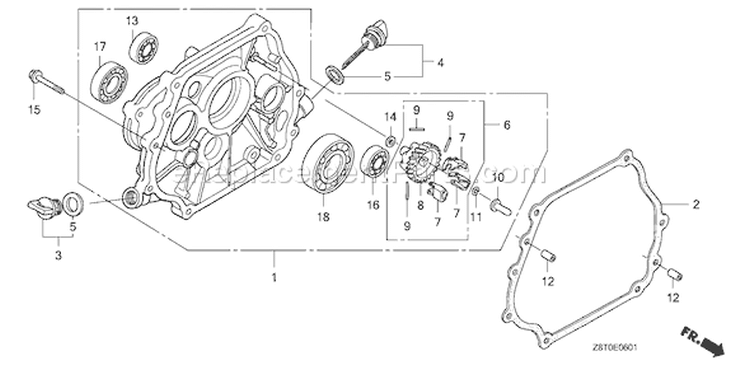Page E Diagram and Parts List for GX340UT1 Type HA2 - VIN# GCAVT-1000001 Honda Engine