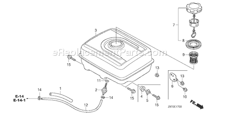 Page K Diagram and Parts List for GX340UT1 Type VA2 - VIN# GCAVT-1000001 Honda Engine