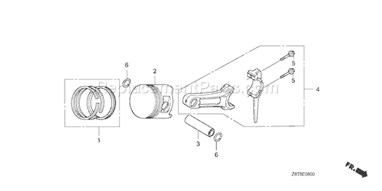 Page O Diagram and Parts List for GX340UT1 Type VA2 - VIN# GCAVT-1000001 Honda Engine