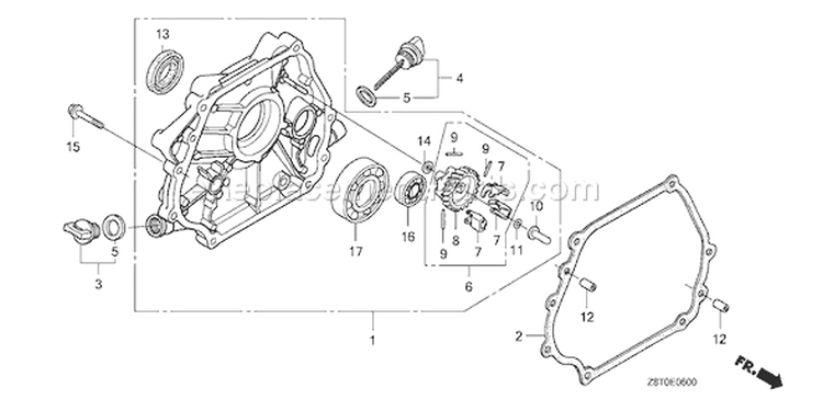 Page E Diagram and Parts List for GX340UT1 Type VA2 - VIN# GCAVT-1000001 Honda Engine