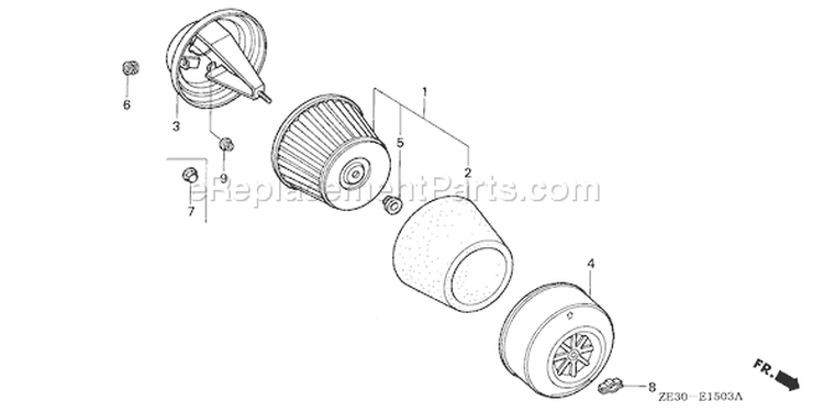Page A Diagram and Parts List for GX340 Type PAR - VIN# GC05-1000001-1469766 Honda Engine
