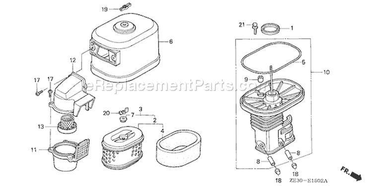 Page A Diagram and Parts List for GX340 Type QXC - VIN# GC05-1000001-1469766 Honda Engine