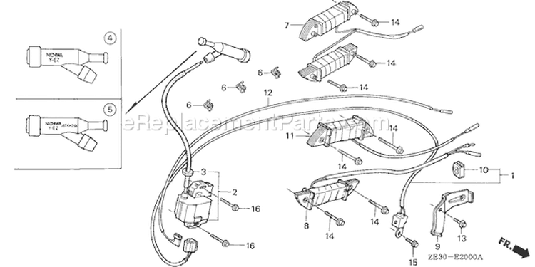 Page L Diagram and Parts List for GX340 Type STP - VIN# GC05-1000001-1469766 Honda Engine