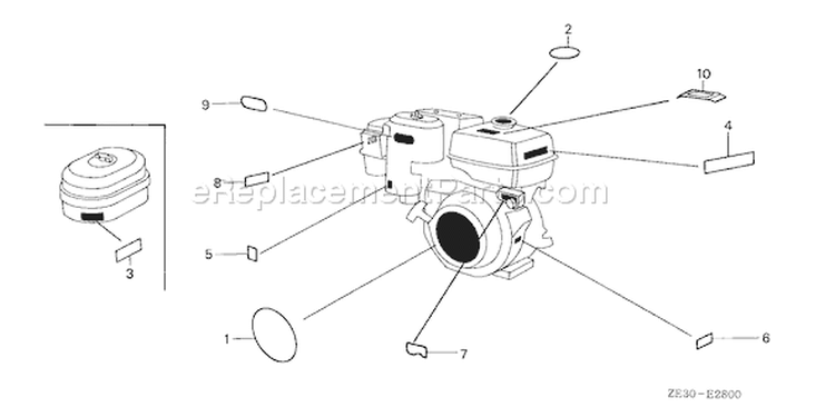 Page M Diagram and Parts List for GX340 Type STP - VIN# GC05-1000001-1469766 Honda Engine