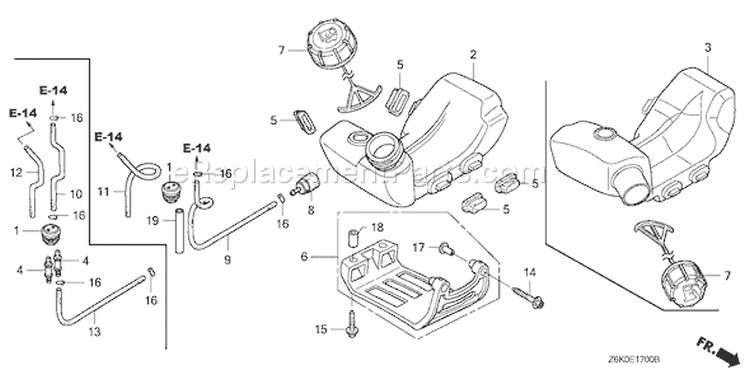 Page H Diagram and Parts List for GX35NT Type T3 - VIN# GCAST-1000001 Honda Engine