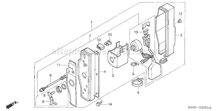 Page D Diagram and Parts List for GX360K1 Ttype DDA - VIN# GA01-1400001 Honda Engine