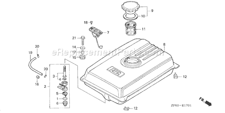 Page L Diagram and Parts List for GX390K1 Type ED6 - VIN# GCAA-2000001-3399999 Honda Engine