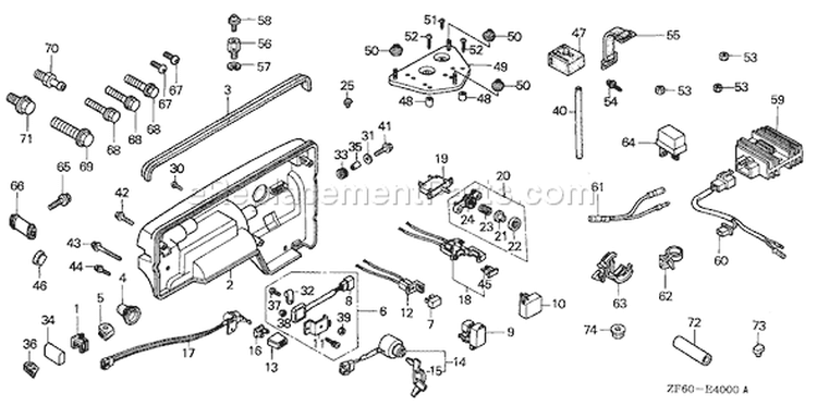 Page Q Diagram and Parts List for GX390K1 Type ED6 - VIN# GCAA-2000001-3399999 Honda Engine