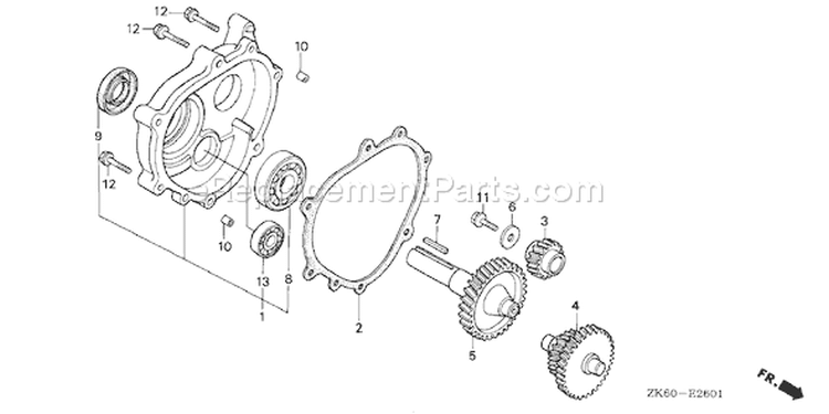 Page R Diagram and Parts List for GX390K1 Type HA2A - VIN# GCAA-3400001-9999999 Honda Engine