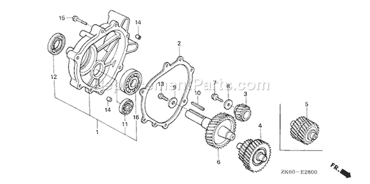 Page S Diagram and Parts List for GX390K1 Type LX2 - VIN# GCAA-3400001-9999999 Honda Engine