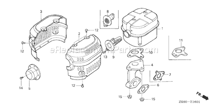 Page N Diagram and Parts List for GX390K1 Type QXS4 - VIN# GCAA-3400001-9999999 Honda Engine