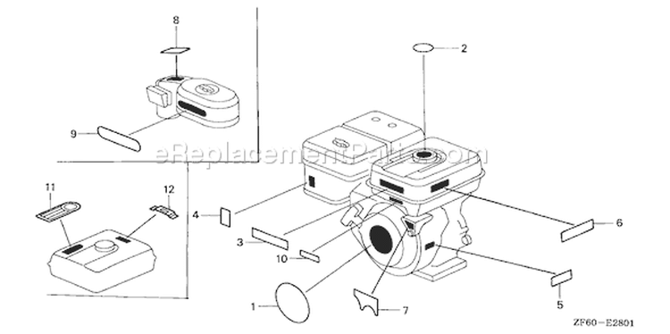 Page N Diagram and Parts List for GX390K1 Type HJA - VIN# GCAA-2000001-3399999 Honda Engine