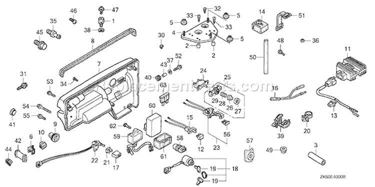 Page Q Diagram and Parts List for GX390K1 Type QWC4 - VIN# GCAA-3400001-9999999 Honda Engine