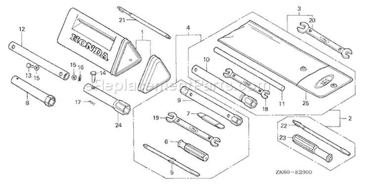 Page R Diagram and Parts List for GX390K1 Type SMX2 - VIN# GCAA-3400001-9999999 Honda Engine
