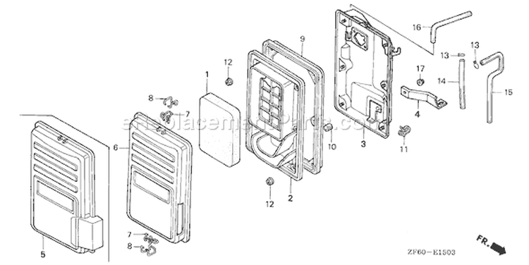 Page A Diagram and Parts List for GX390K1 Type VXG2 - VIN# GCAA-2000001-3399999 Honda Engine