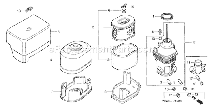 Page A Diagram and Parts List for GX390K1 Type QNE2 - VIN# GCAA-2000001-3399999 Honda Engine