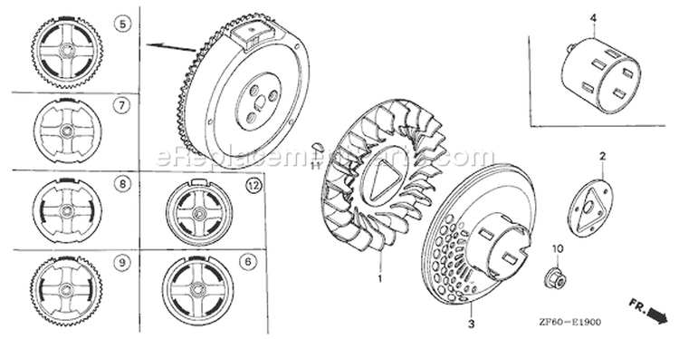Page K Diagram and Parts List for GX390K1 Type QNE2 - VIN# GCAA-2000001-3399999 Honda Engine