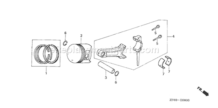 Page P Diagram and Parts List for GX390K1 Type QNE2 - VIN# GCAA-2000001-3399999 Honda Engine