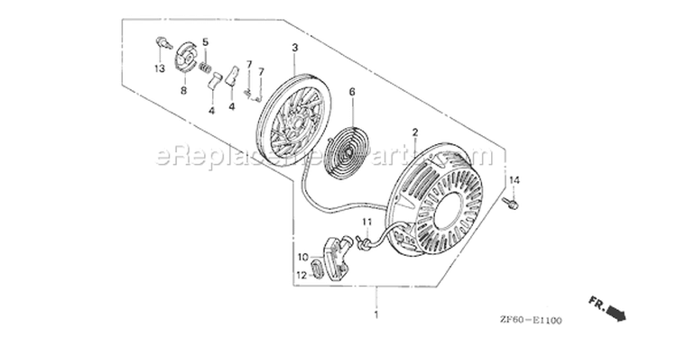 Page Q Diagram and Parts List for GX390K1 Type QNE2 - VIN# GCAA-2000001-3399999 Honda Engine
