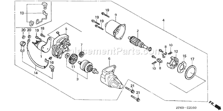 Page R Diagram and Parts List for GX390K1 Type QNE2 - VIN# GCAA-2000001-3399999 Honda Engine