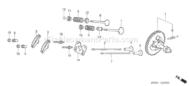 Page B Diagram and Parts List for GX390K1 Type QNE2 - VIN# GCAA-2000001-3399999 Honda Engine