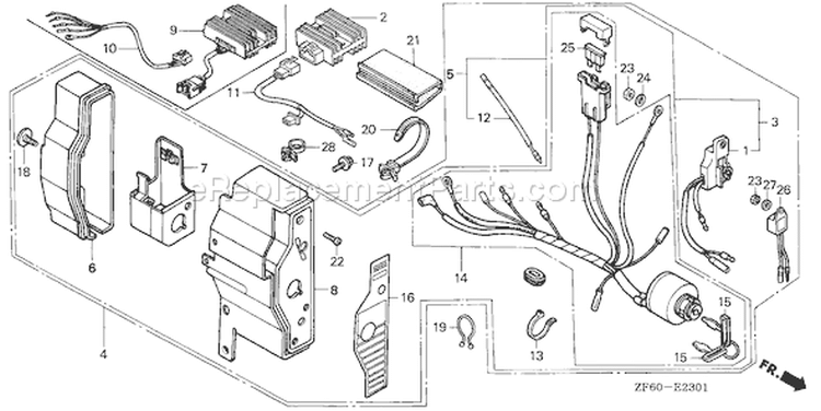 Page E Diagram and Parts List for GX390K1 Type QNE2 - VIN# GCAA-2000001-3399999 Honda Engine