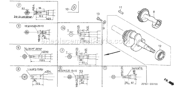 Page G Diagram and Parts List for GX390K1 Type QNE2 - VIN# GCAA-2000001-3399999 Honda Engine
