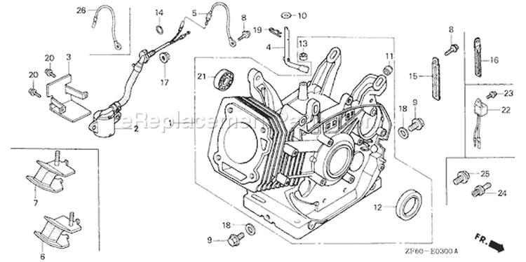 Page H Diagram and Parts List for GX390K1 Type QNE2 - VIN# GCAA-2000001-3399999 Honda Engine