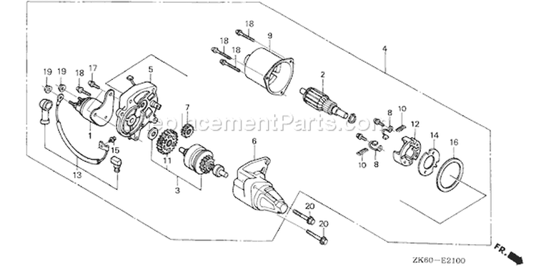 Page T Diagram and Parts List for GX390K1 Type VXE - VIN# GCAA-3400001 Honda Engine