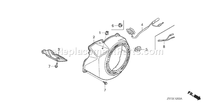Page J Diagram and Parts List for GX390RT1 Type VXG - VIN# GCAKT-1000001 Honda Engine